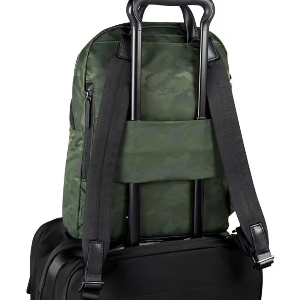 Rare Tumi Voyageur Studded Hagen Backpack in Green/Forest Camo Black Hardware